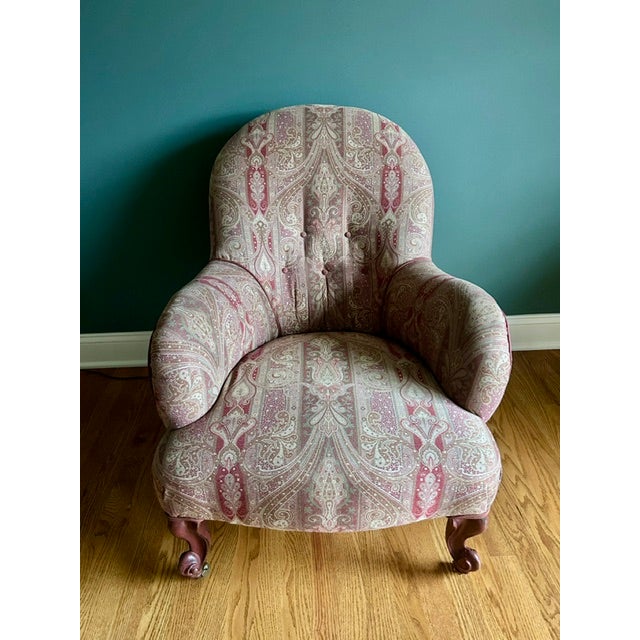 English Antique Late 19th Century English Slipper Chair For Sale - Image 3 of 13
