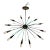 Stilnovo Italian 12 Shade Chandelier Bronze Finish Mid-Century Modern 1960 For Sale