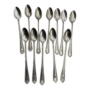Vintage Silverplate Cameo Pattern Iced Tea Spoons- Set of 12