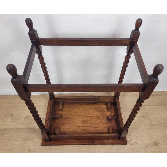 Vintage Rectangular Country Barley Twist Side Table, 1950 For Sale - Image 17 of 18