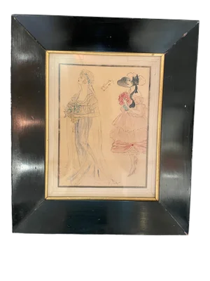 Mid 19th Century Woman's Fashion Illustation, Framed
