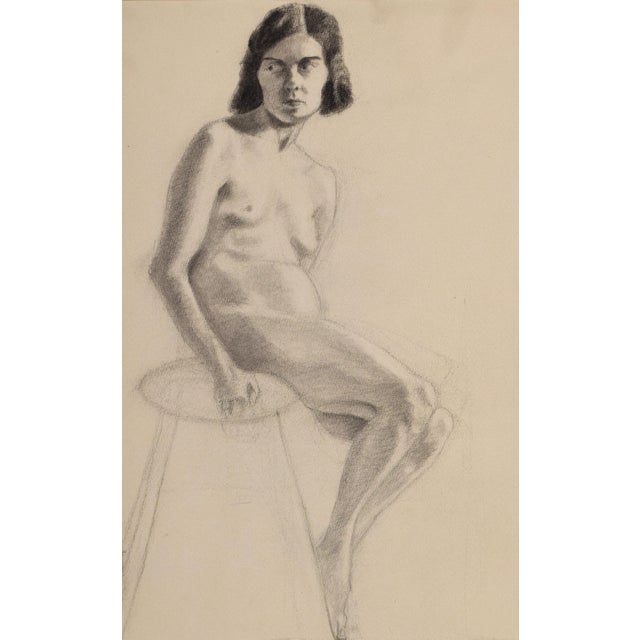 Realism Graphite Female Nude Figure Study Drawing by Anne Neumark C. 1928 For Sale - Image 3 of 5