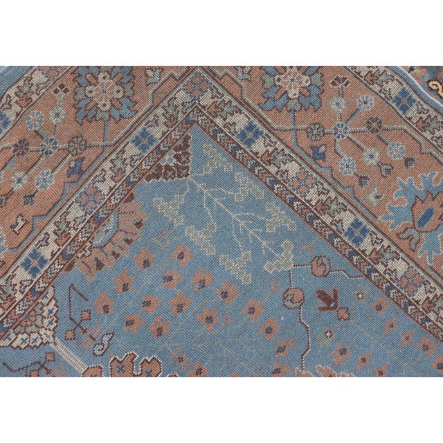 Vintage Turkish Oushak Blue Rug by Keivan Woven Arts 9′8″ × 13′3″ For Sale - Image 12 of 12