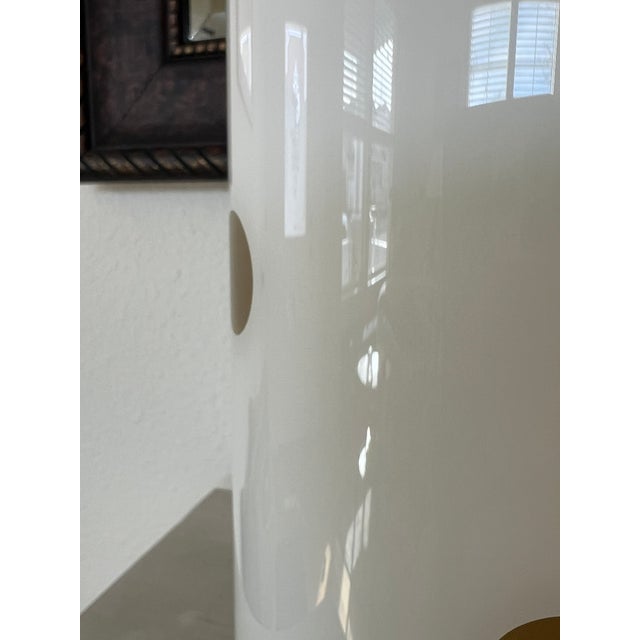 Kate Spade Cream & Gold Pavilion Polka Dot Cylinder Table Lamp W/ Cream Linen Shade; Set of 2 For Sale - Image 14 of 17