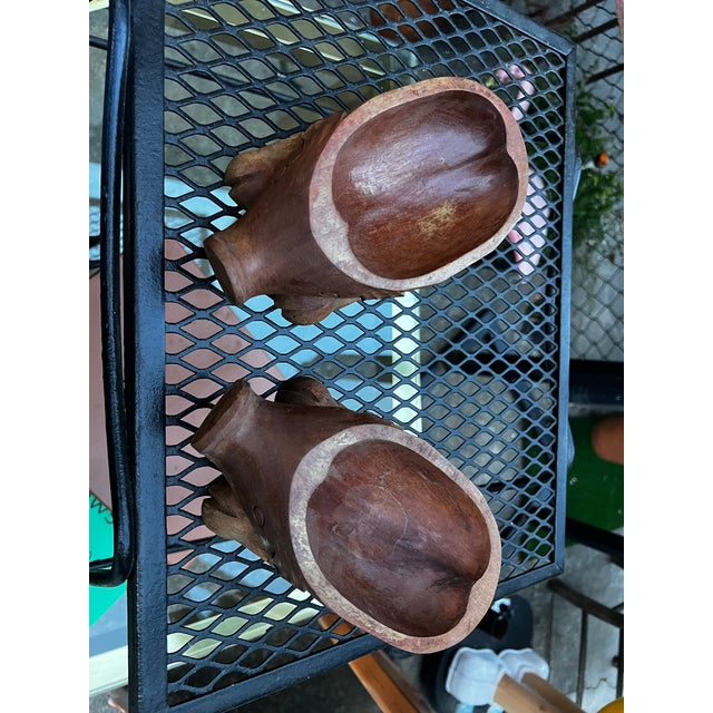 1970s Pair of Wooden Hand Carved Pig Catchalls For Sale In Atlanta - Image 6 of 11