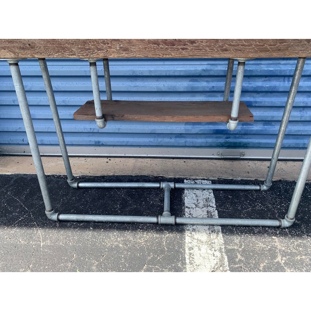 Vintage Industrial Foyer/ Console Table For Sale In Naples, FL - Image 6 of 10