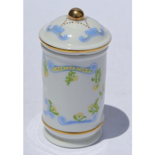 Lenox 1993 Lenox Carousel Celery Salt Spice Fine Bone Ceramic Porcelain Jar Gold Trim Collectible For Sale - Image 4 of 14