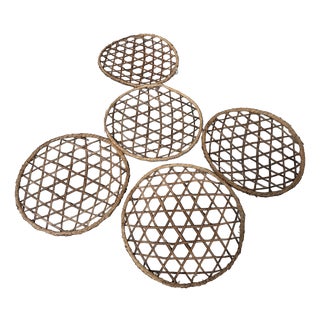 Japanese Bamboo Zaru Drying Trays, 1930, Set of 5 For Sale