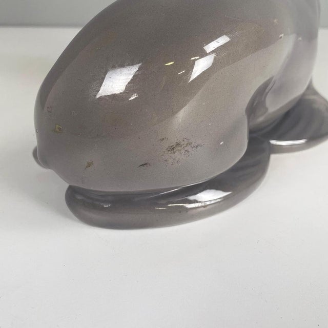 Mid-Century Italian Ceramic Sculpture of a Sea Lion by Urbano Zaccagnini, 1920s For Sale - Image 14 of 16