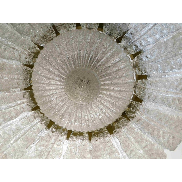 Barovier e Toso 1960s Clear Graniglia Murano Leaves Flush Mount For Sale - Image 4 of 10