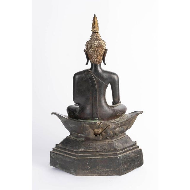 17th Century Bronze Sculpture of a Seated Buddha For Sale - Image 4 of 9