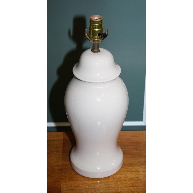 Cream Vintage Cream Porcelain Lamps, 1970s, Set of 2 For Sale - Image 8 of 16