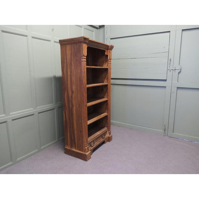 Wood Tall Open Front Bookcase with Drawer, 1960 For Sale - Image 7 of 8