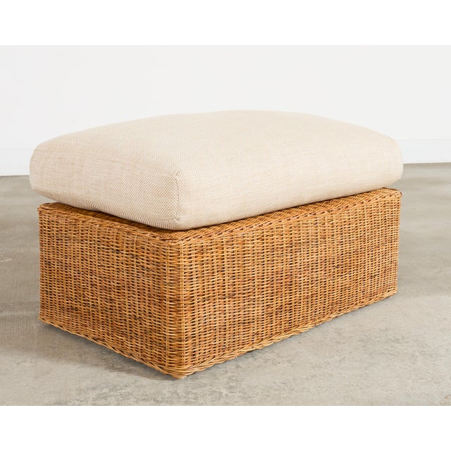 Pair of Ralph Lauren Wicker Lounge Chairs and Ottoman For Sale - Image 16 of 18