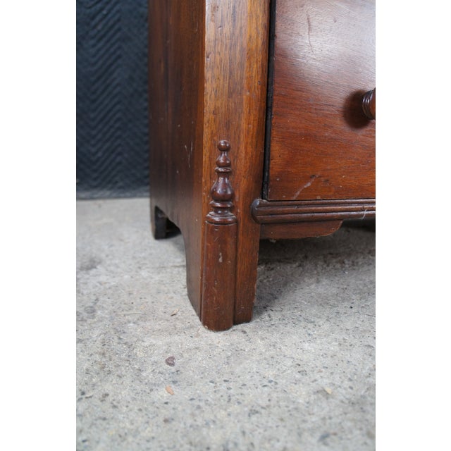 Brown Antique American Victorian 2 Over 2 Walnut Chest of Drawers Dresser Washstand For Sale - Image 8 of 14