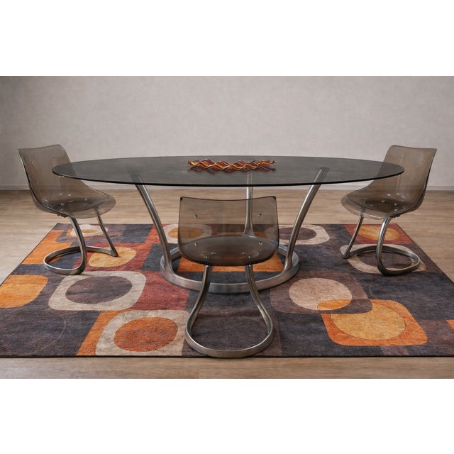 Mid-Century Modern Michel Charron Dining Set, 1970s, Set of 4 For Sale - Image 3 of 9