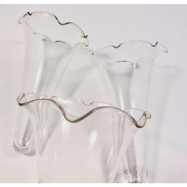 French Vintage Glass Bud Vase Trio With Brass Bamboo Stand, French Style Test Tube Vases, Sculptural Floral Holder, Petite Flower Arrangement For Sale - Image 3 of 10