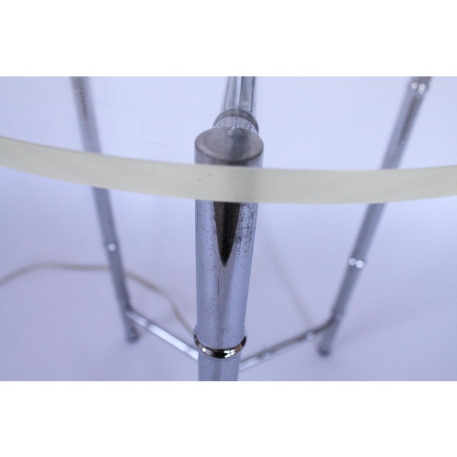 Metal Mid-Century Chrome & Lucite Faux Bamboo Floor Lamp For Sale - Image 7 of 11