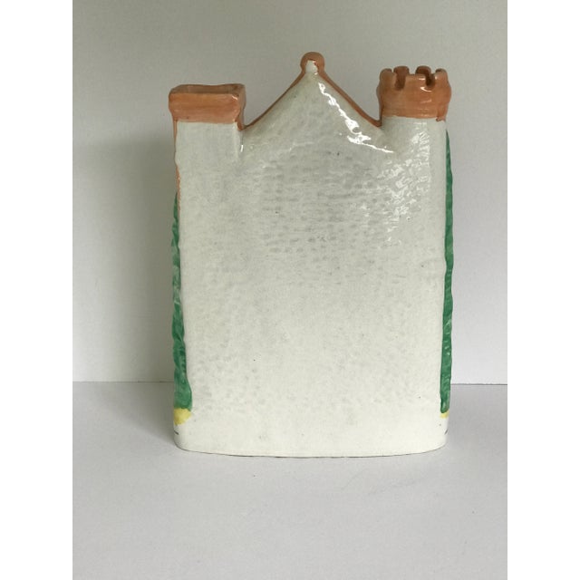 Staffordshire Flatback Peach Colored Cottage Castle Pastille Burner 10.25" For Sale In Chicago - Image 6 of 10