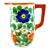 Vintage Czech Hand-Painted Floral Pitcher – Czechoslovakia Folk Art Pottery Jug For Sale