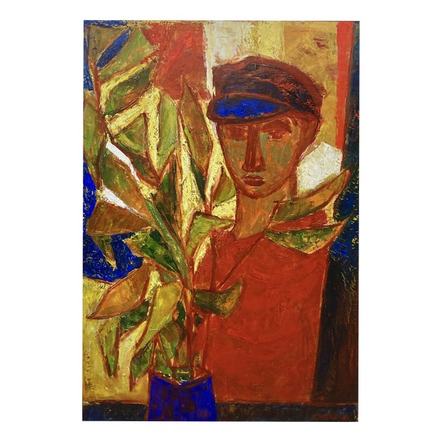 Nicolas Carréga, Sailor in the Foliage, 1955, Oil on Canvas For Sale