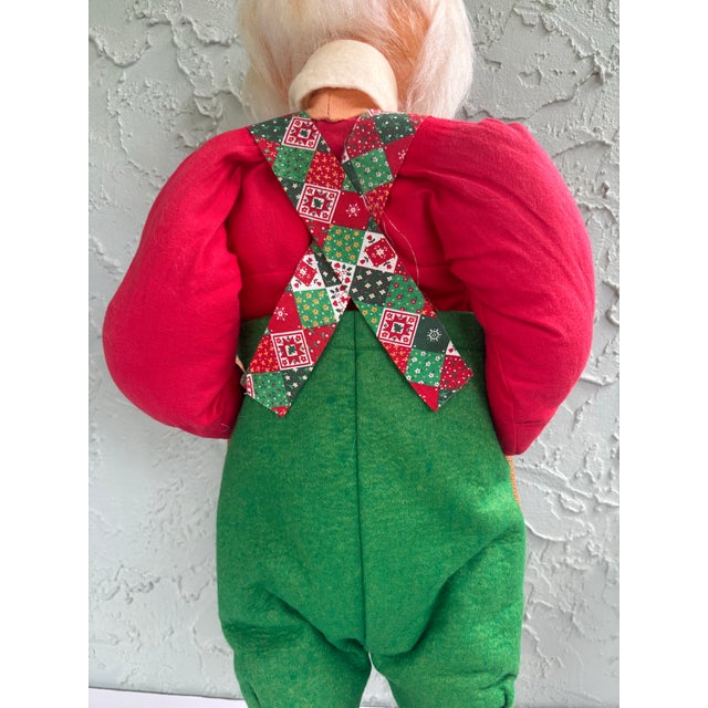 Textile Late 20th Century Large Annalee Santa Claus Figure With Burlap Sack, 28” For Sale - Image 7 of 12