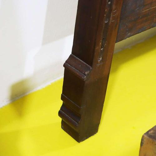Wooden Double Bed with Shaped Headboard and Turned Legs For Sale - Image 9 of 12