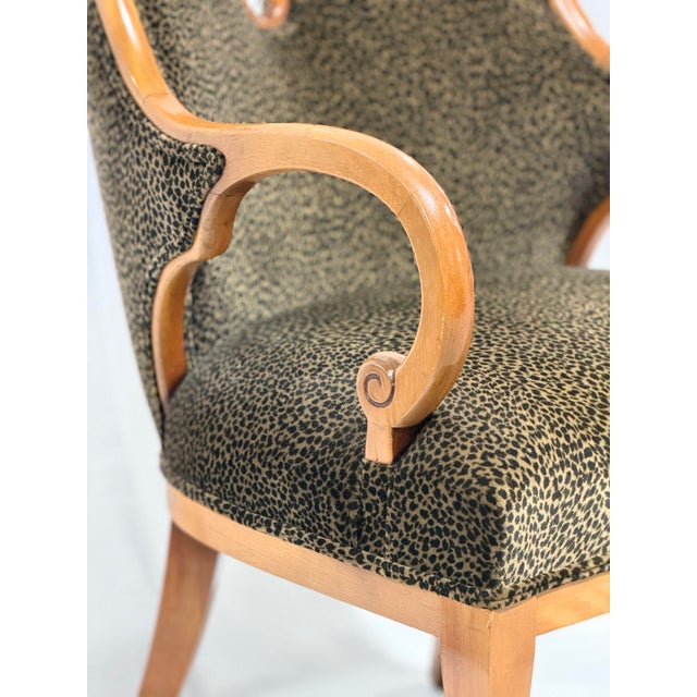 Vintage French Regency Style Leopard Upholstered Accent Chair For Sale - Image 4 of 4