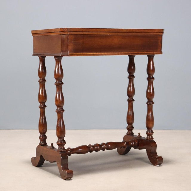 Brown Walnut Work Table, Late 1800s For Sale - Image 8 of 9