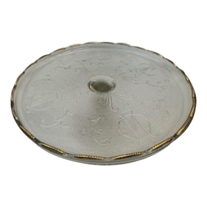 Vintage Mid-Century Glass Pedestal Cake Stand