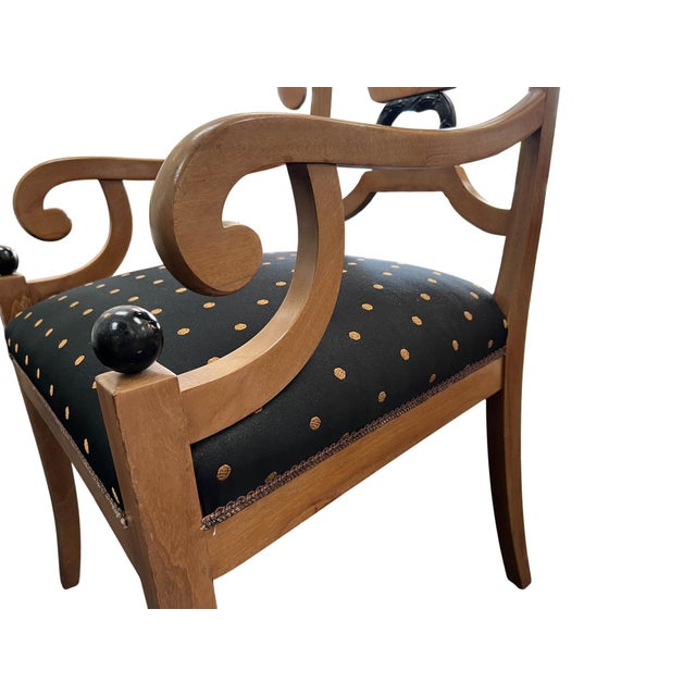 Wood Pair of Biedermeier-Style Empire Armchairs For Sale - Image 7 of 12