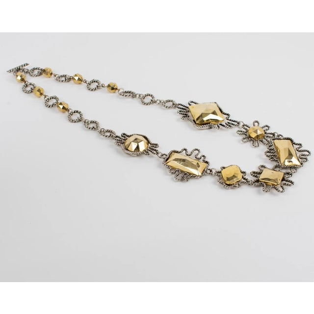 1980s Alexis Lahellec Paris Bi-Color Metal Necklace For Sale - Image 5 of 10
