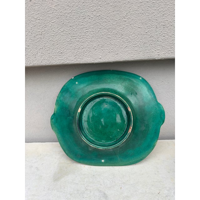 Late 19th Century 19th Century English Green Leaves Majolica Platter For Sale - Image 5 of 5