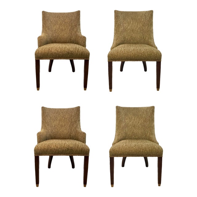 Hickory White Bronze Fabric Upholstered Dining Chairs Set ...