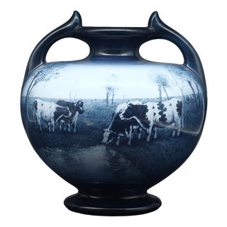 Antique Jugendstil Delft Vase by Henri Breetvelt Maastricht, 1900s For Sale