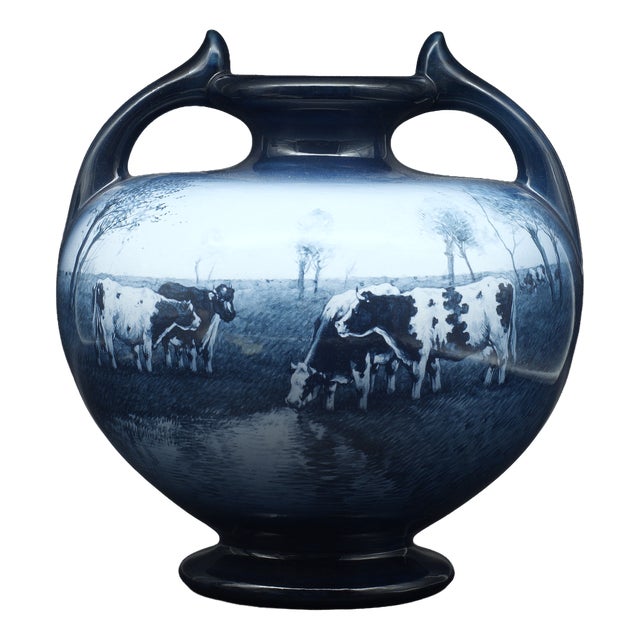Antique Jugendstil Delft Vase by Henri Breetvelt Maastricht, 1900s For Sale