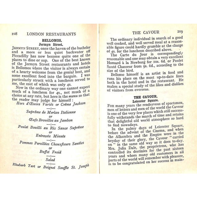 "London Restaurants" 1924 'Diner-Out' For Sale - Image 9 of 10