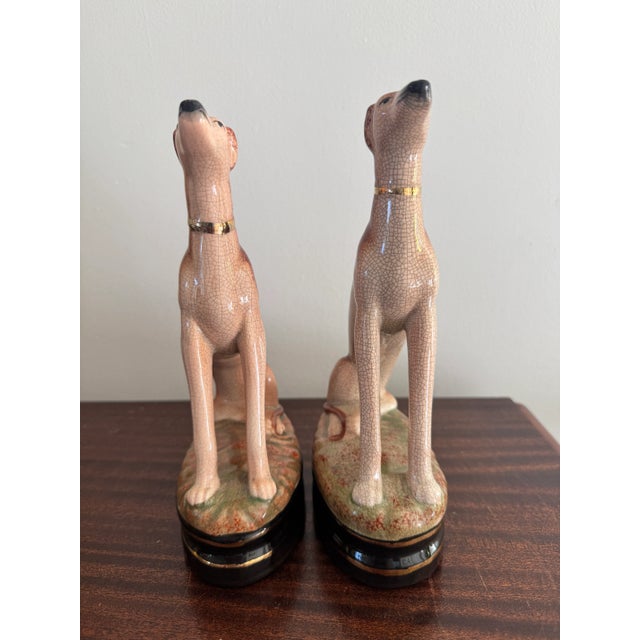 Late 20th Century Late 20th Century Sable Whippet Statues a Pair For Sale - Image 5 of 11