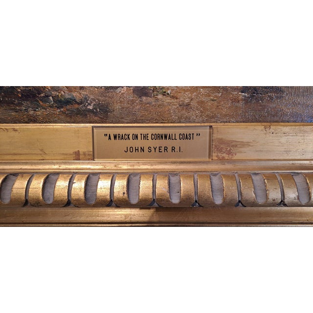 John Syer, Shipwreck on the Cornwall Coast, Oil on Canvas For Sale - Image 9 of 11