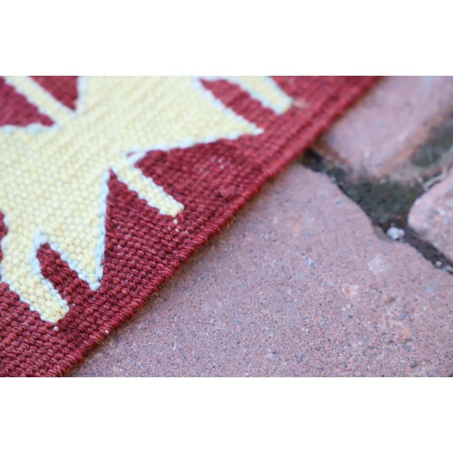 1970s Turkish Anatolian Hand Knotted Natural Wool Burgundy Kilim Rug For Sale - Image 4 of 13
