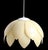 Cool Mod style plastic hanging shade, having layered pedal form shades which create a dome form fixture. The shade is in...