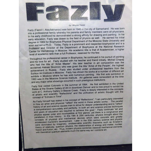 1990s Fazly (Fazoil Ataullakhanov) "Creative Spray" Original Oil on Canvas Hand Signed For Sale - Image 5 of 11