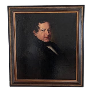 Antique Original Large Portrait Oil Painting of a German Opera Tenor For Sale