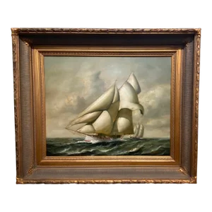1970s "Cloud Runner" Oil Painting by Laurent