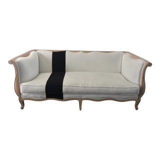 Nancy Corzine Black & White Sofa For Sale