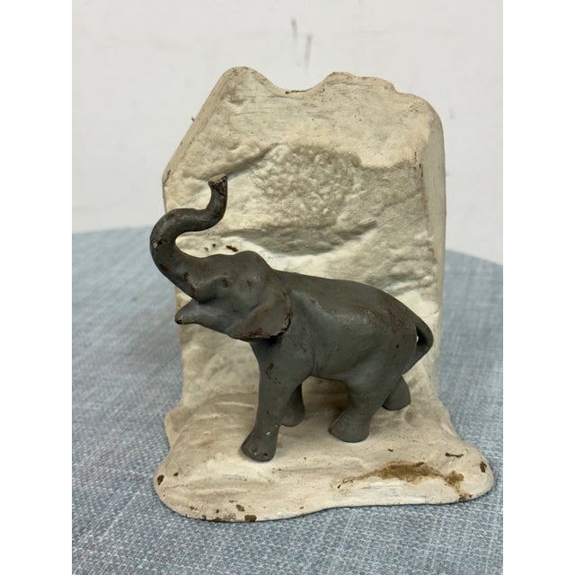 Vintage Cast Metal Elephant Bookends, Pair For Sale - Image 10 of 12