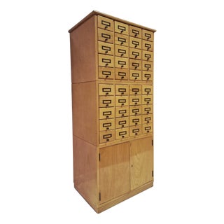 Vintage Beech Wood Filing Cabinet, 1960s For Sale