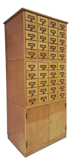 Vintage Beech Wood Filing Cabinet, 1960s