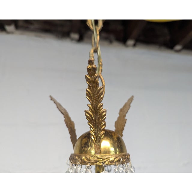 1940s 1940's Italian Empire Revival "Sac E Perle" Crystal Basket Chandelier For Sale - Image 5 of 13