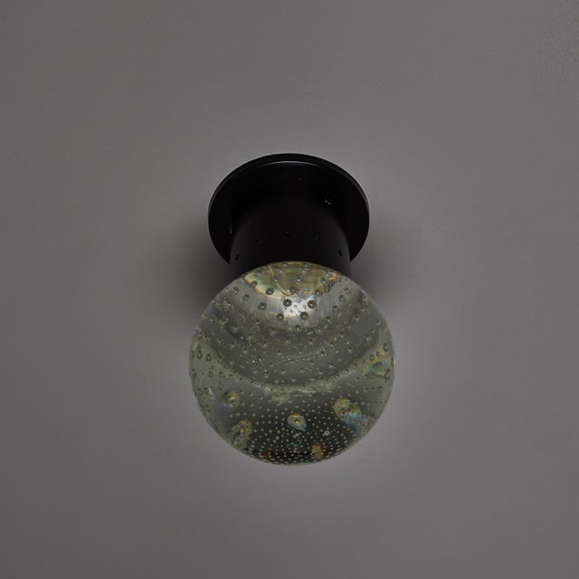 1960s Gino Sarfatti Seguso Bubble Glass Wall or Ceiling Lamp for Arteluce For Sale - Image 15 of 18
